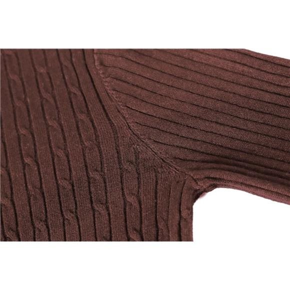 Men's Casual Slim Fit Turtleneck Pullover Sweaters Tops with Twist - Picture 5 of 7